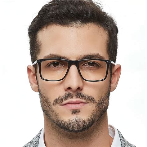 Men S Eyewear Frames Large Rectangular Eyeglasses Fashion Clear Glasse Occichiari