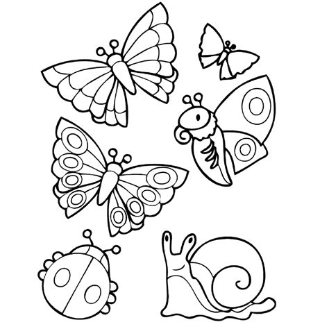650 x 850 gif 45kb. Leuk voor kids kleurplaat - diertjes: slak, vlinders en ...