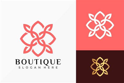 Flower Boutique Logo Vector Design Abstract Emblem Designs Concept
