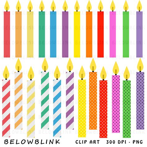 Birthday Candles Digital Clip Art Commercial Use Instant Download