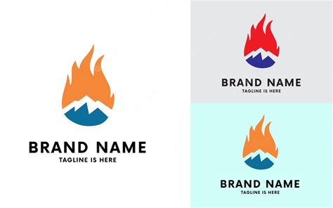 Premium Vector Fire End Mountain Concept Logo Design