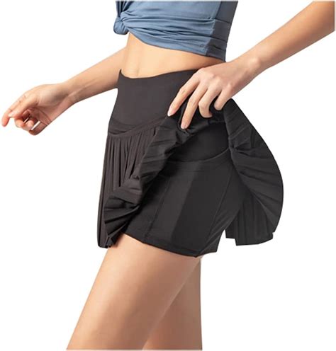 Qiribati Womens High Waist Pleated Active Skirt Marathon Running