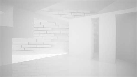 Modern Interior Design Of Showroom With Empty Wall And Floor White