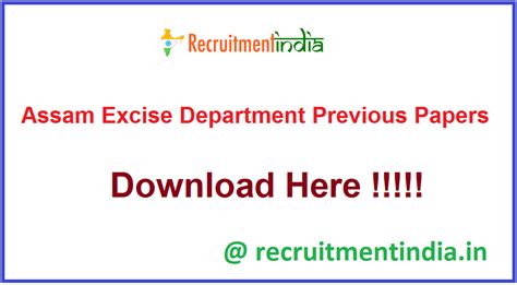 Question Paper Of Assam Excise Assistant Inspector