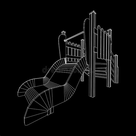 Playground Slide Wireframe Stock Vector Illustration Of Graphic