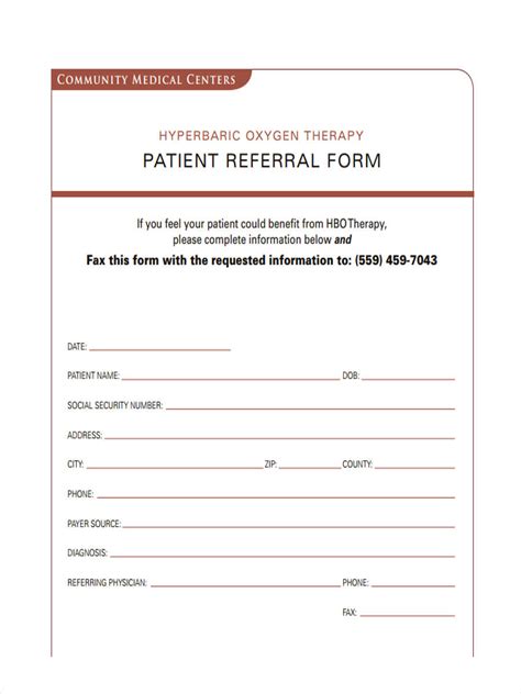 Dental Referral Form Template Word