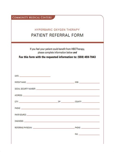 Medical Referral Form Template