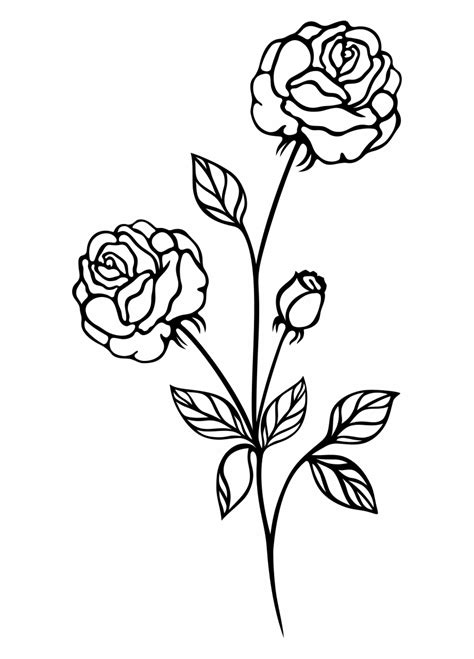 Free Roses Clip Art Black And White Download Free Ros