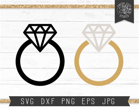 Gold Diamond Ring SVG Cutting Cut File for Cricut Silhouette | Etsy