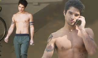 Teen Wolfs Tyler Posey Goes Shirtless Showing Off His Chiseled Chest And Inked Up Biceps