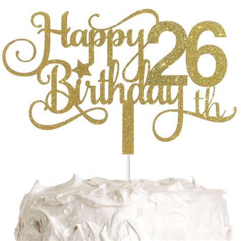 Alpha K Gg 26th Birthday Cake Topper Happy 26th Birthday Cake Etsy