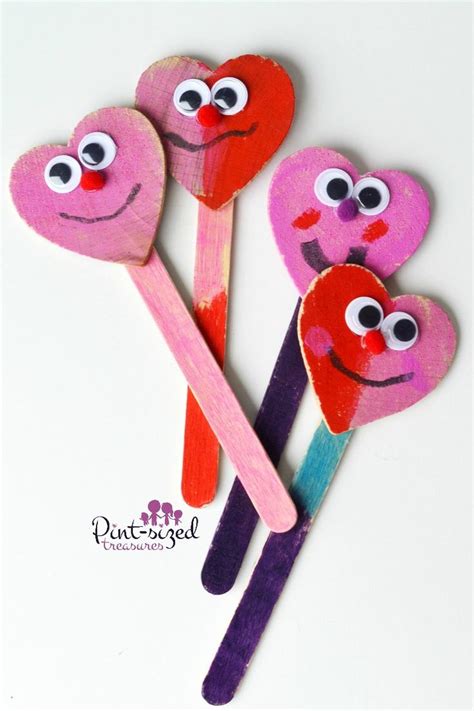 Valentines Day Craft Stick Puppets Craft Stick Crafts Crafts Puppet