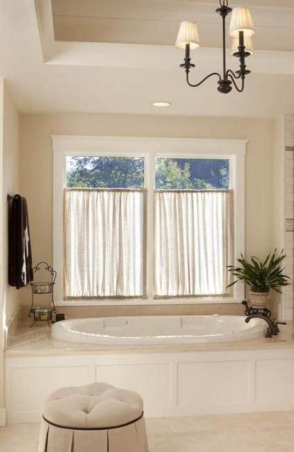 The simple window shades can be pulled down when needed to block light and offer privacy. 30 Ideas for farmhouse bathroom window coverings cafe ...