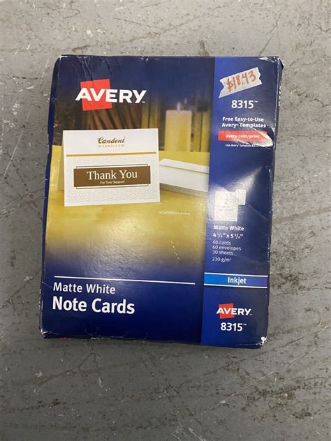 Avery 8315 Note Cards