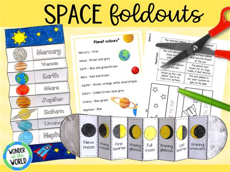 Space Foldable Sequencing Activities Phases Of The Moon And Planets In
