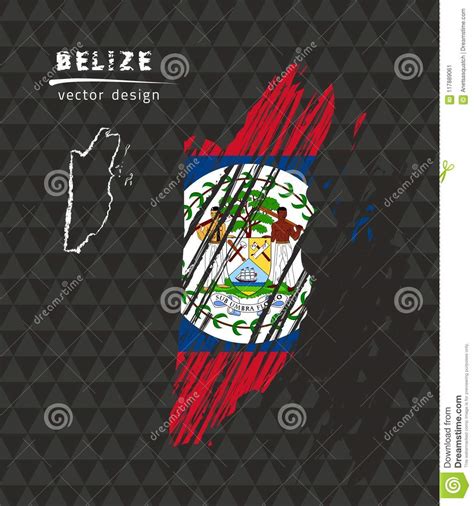 Wenn sie sich für belize und die geografie mittelamerikas interessieren, ist unsere große laminierte karte von nordamerika. Belize-Karte Mit Flagge Nach Innen Auf Dem Schwarzen ...