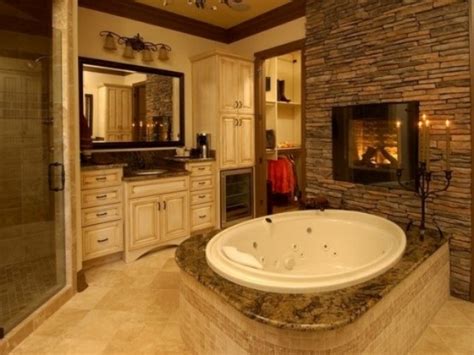 White, cream or beige are very popular to enhance that classical feel. Cozy Bathroom Designs With Stone Walls