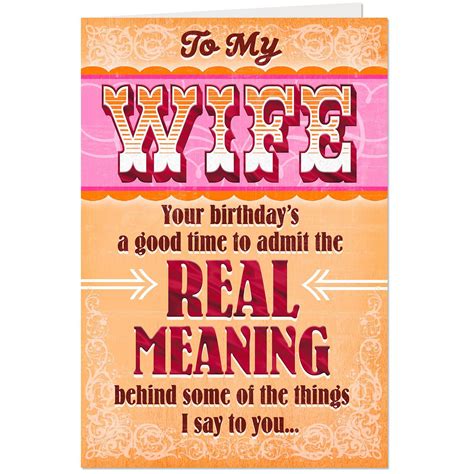 I Mean It Funny Birthday Card For Wife Greeting Cards Hallmark