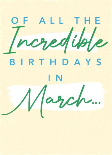 March Birthday Cards Funny Cards Free Postage Included
