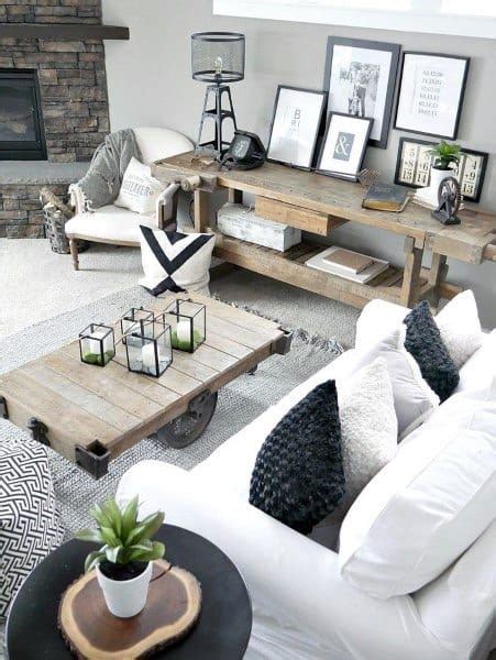 These ideas for modern and rustic living room furnuture and decor, including plaids, leather, and exposed beams, will make your home warmer once your living room is ready for company, keep on going with more rustic decorating ideas for your kitchen and bathrooms and give your whole house. Top 60 Best Rustic Living Room Ideas - Vintage Interior ...