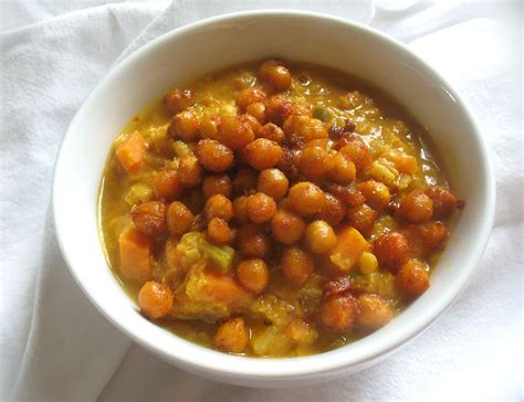 Curried Lentil Vegetable Soup with Roasted Chickpeas | Lisa's Kitchen