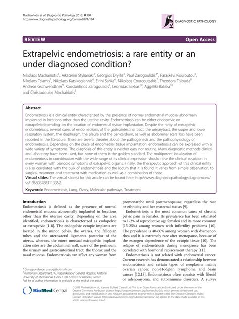 Pdf Extrapelvic Endometriosis A Rare Entity Or An Under Diagnosed