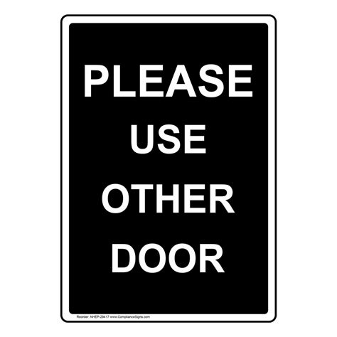Please Use Other Door Sign Nhe 29417