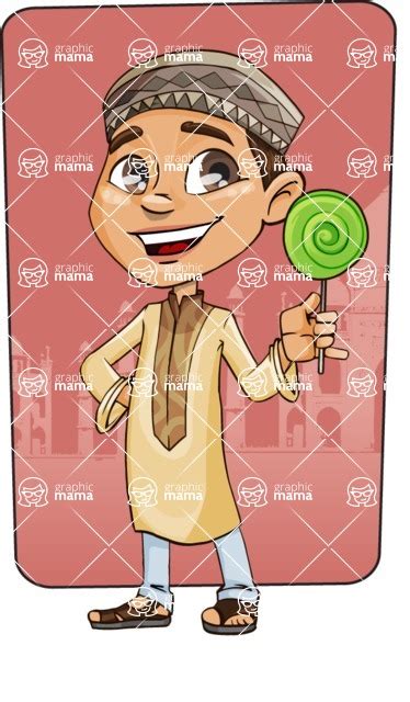 Muslim School Boy Cartoon Vector Character 112 Illustrations Shape