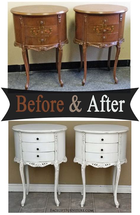 Check spelling or type a new query. Antiqued White Oval French Nightstands - Before & After ...