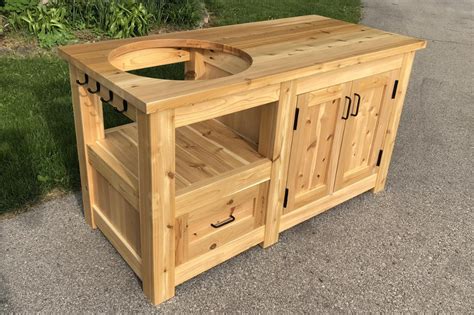 Large big green egg table. kamado joe table - Google Search in 2020 | Big green egg outdoor kitchen, Big green egg table ...