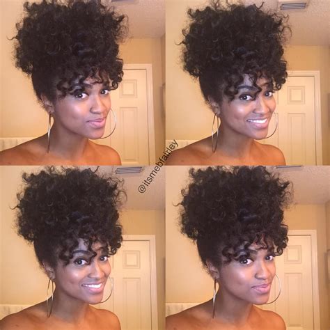 The above picture is an example of a twist out bangs hairstyle with natural hair. Brittney Fairley on Instagram: "Ponytail & Bangs ️ (From ...