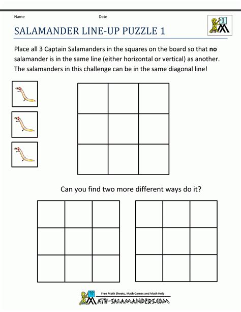 Math Puzzle 1st Grade Printable Logic Puzzles