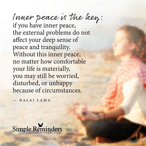 Inner peace is the key by Dalai Lama | Simple reminders quotes, Inner
