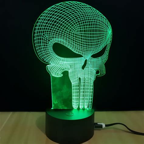 Msparkling Td064 3d Creative Halloween Skull Night Lamp 3d Led Night