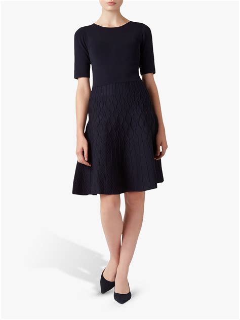 hobbs orla knitted dress navy at john lewis and partners