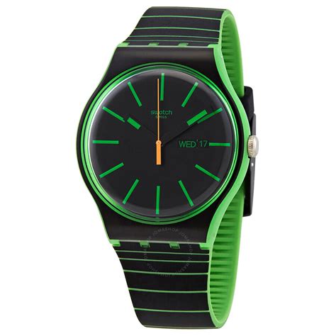 Swatch Glow This Way Quartz Black Dial Mens Watch So29g702 Watches