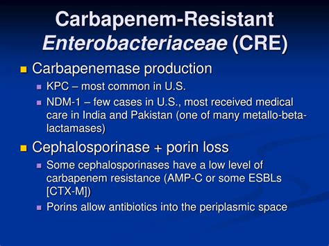 Ppt Carbapenem Resistant Enterobacteriaceae Cre Powerpoint