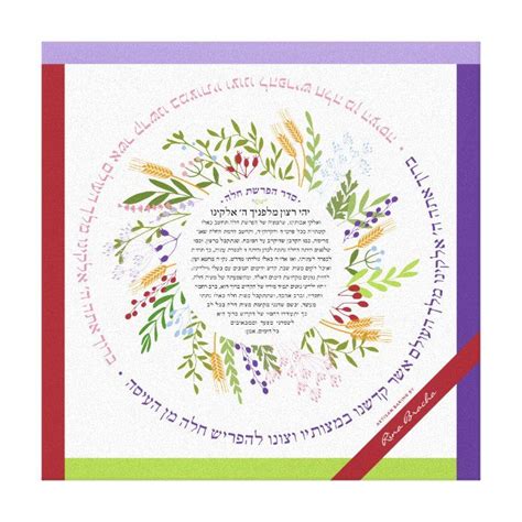 Floral Wreath Challah Blessing Yehi Ratzon Canvas Print Tap
