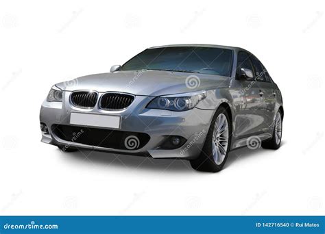Car Bmw 5 Series Front View Stock Photo Image Of Gray Expensive