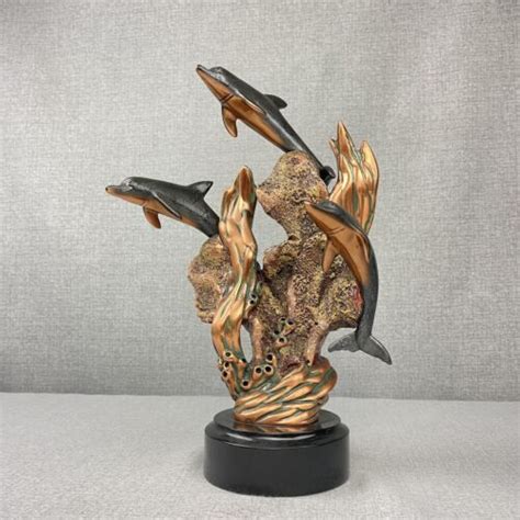 Donjo Dolphin Sculpture Figurine Statue Art Sculpture Copper Fill Ebay