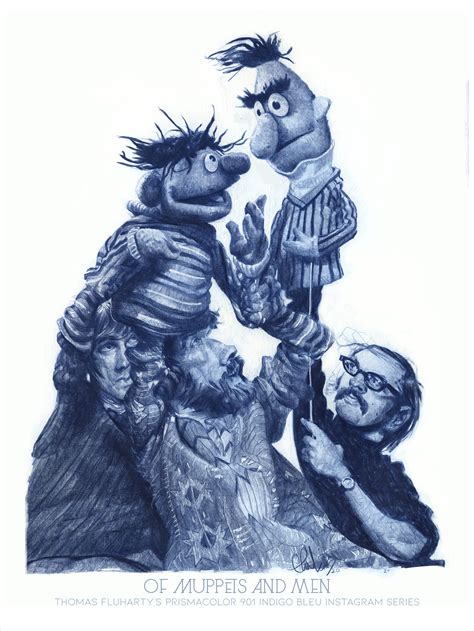 Of Muppets And Men Original 11x17 Prismacolor 901 Indigo Bleu — Thomas