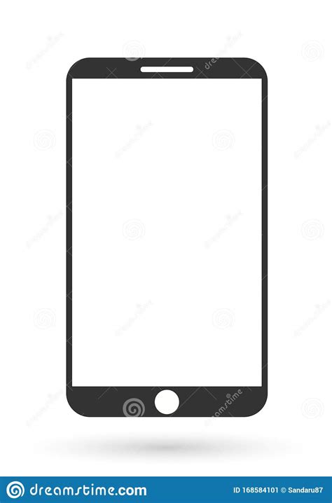 Apple Iphone Realistic Mobile Smartphone In Black On White Background