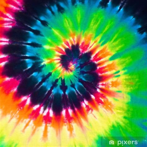 Wall Mural Close Up Shot Of Colorful Tie Dye Fabric Texture Background