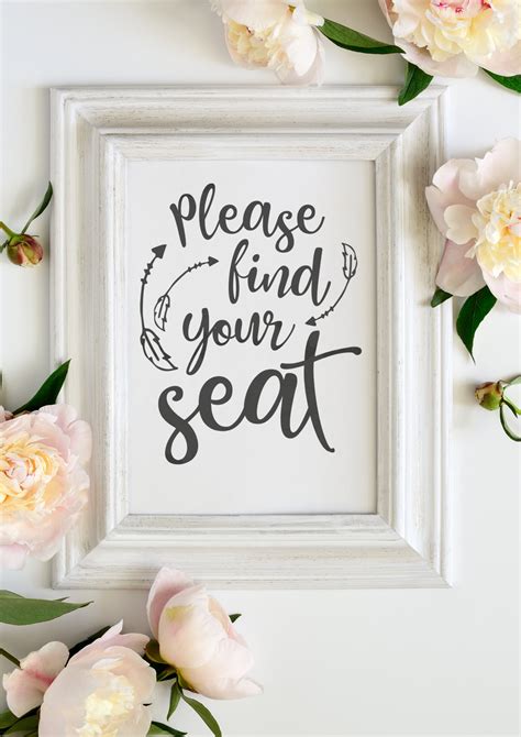 Find Your Seat Wedding Sign Wedding Decor Decoration Rustic Etsy