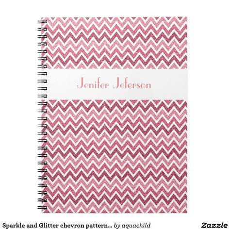 sparkle and glitter chevron pattern notebook pattern notebooks glitter chevron girly notebook