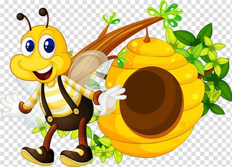 Cartoon Bee European Dark Bee Beehive Honey Bee Cartoon Bumblebee