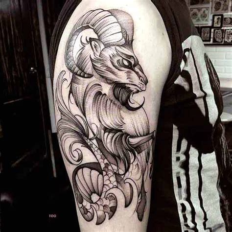 Cat prints right calf and ankle; 38 Best Capricorn Tattoos Designs And Ideas With Meanings