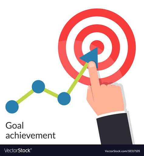 Goal Achievement Path Chart To Target Successful Vector Image