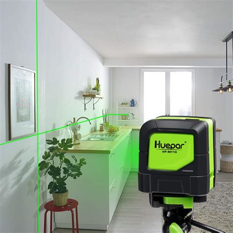 Huepar Cross Line Laser Diy Self Leveling Green Beam Horizontal And