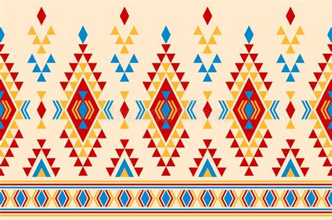 Geometric Ethnic Oriental Seamless Pattern Traditional Fabric Aztec